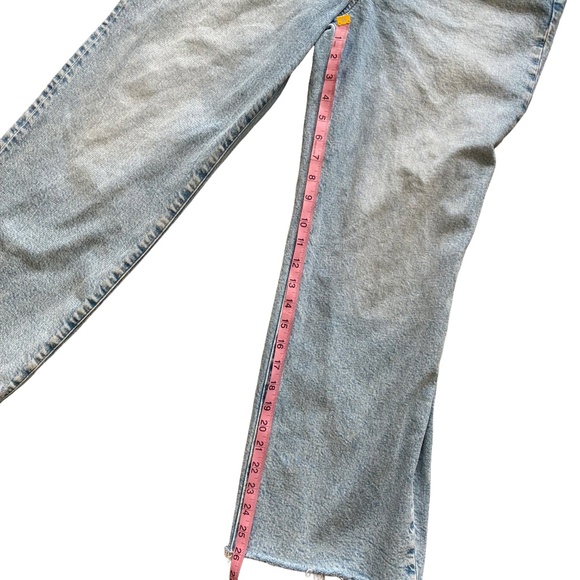 J.Crew Slim Wide-Leg Jeans Size 28 Light Wash Raw Hem High Rise - Picture 6 of 8